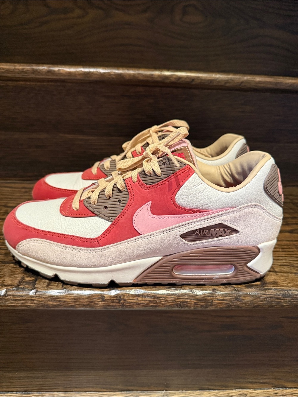 Nike Women’s Air Max Sneakers in White, Pink, Red and Tan